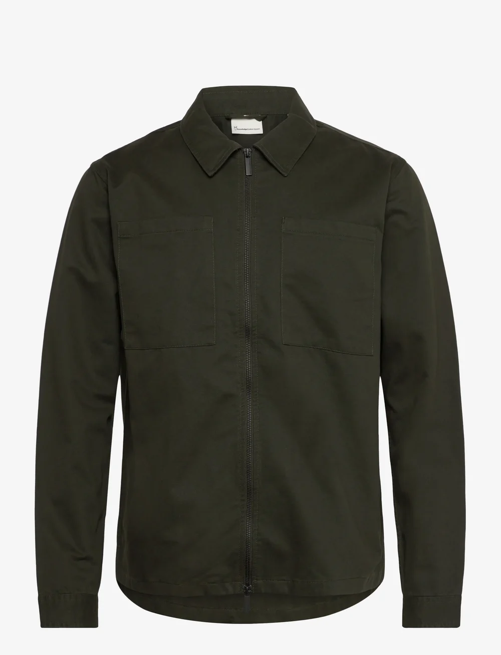 Knowledge Cotton Apparel - Twill zip overshirt - overshirts - forrest night - 0