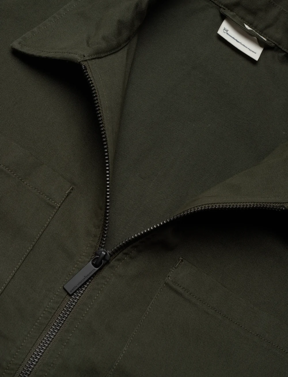 Knowledge Cotton Apparel - Twill zip overshirt - overshirts - forrest night - 2