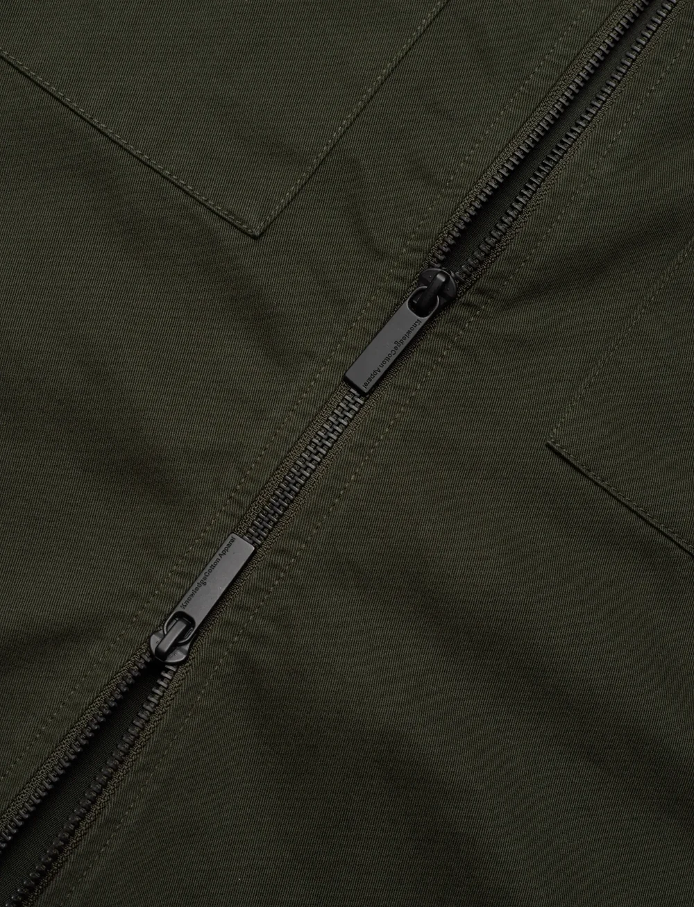 Knowledge Cotton Apparel - Twill zip overshirt - overshirts - forrest night - 3