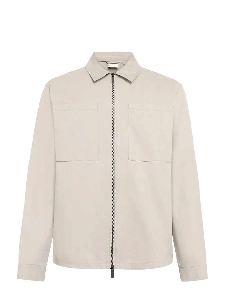 Knowledge Cotton Apparel - Twill zip overshirt - nach anlass kaufen - light feather gray - 1