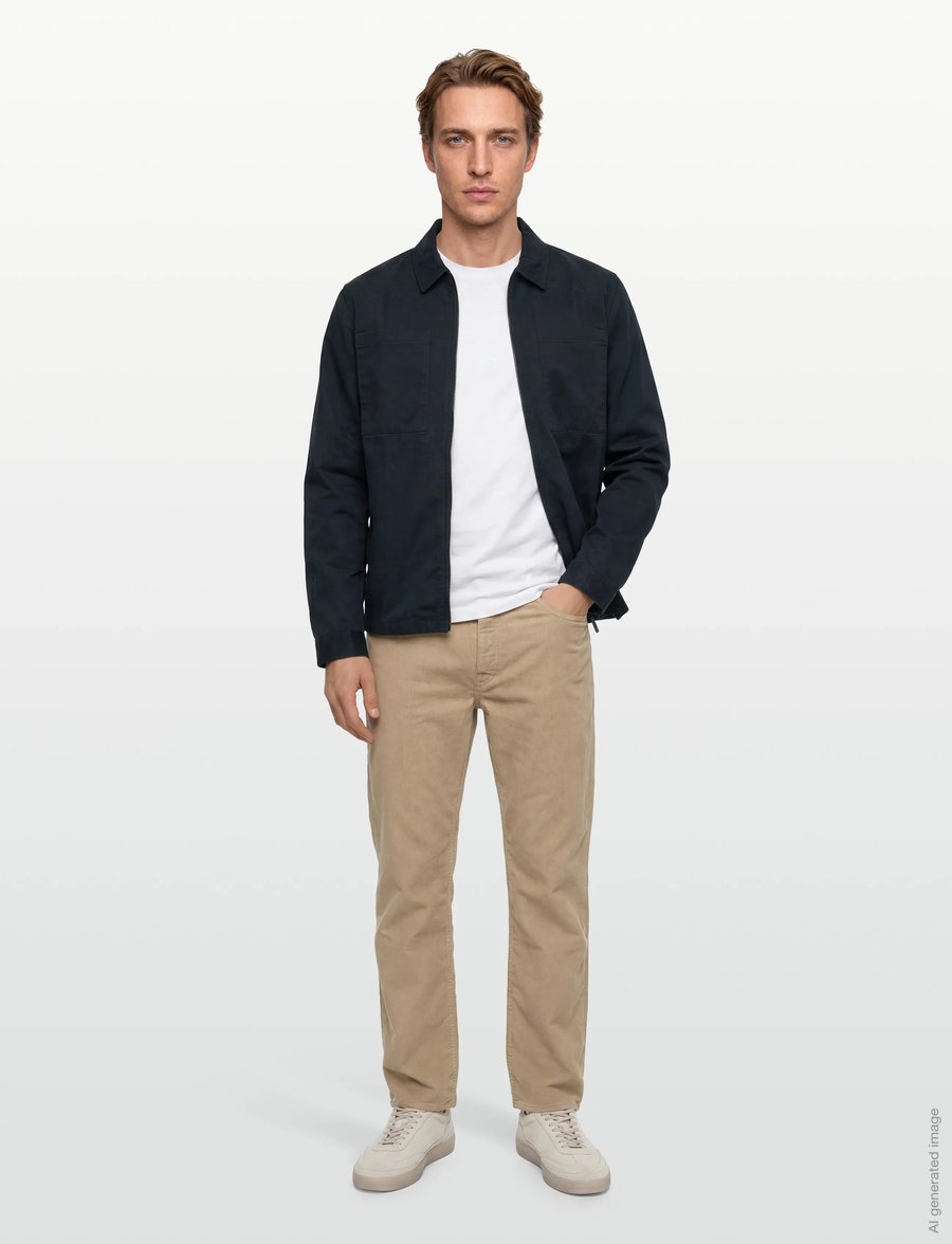 Knowledge Cotton Apparel - Twill zip overshirt - shoppa efter tillfälle - total eclipse - 0