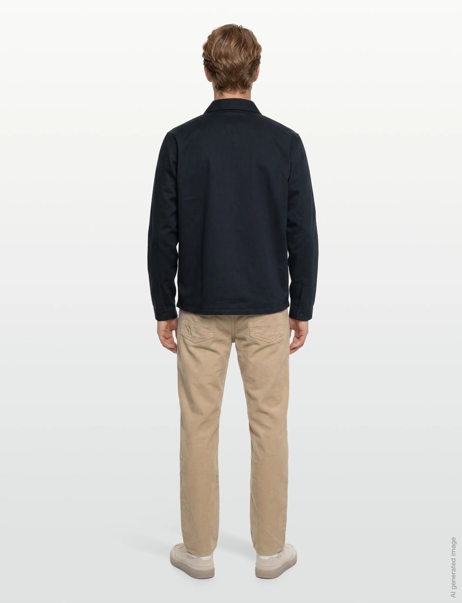 Knowledge Cotton Apparel - Twill zip overshirt - shoppa efter tillfälle - total eclipse - 4