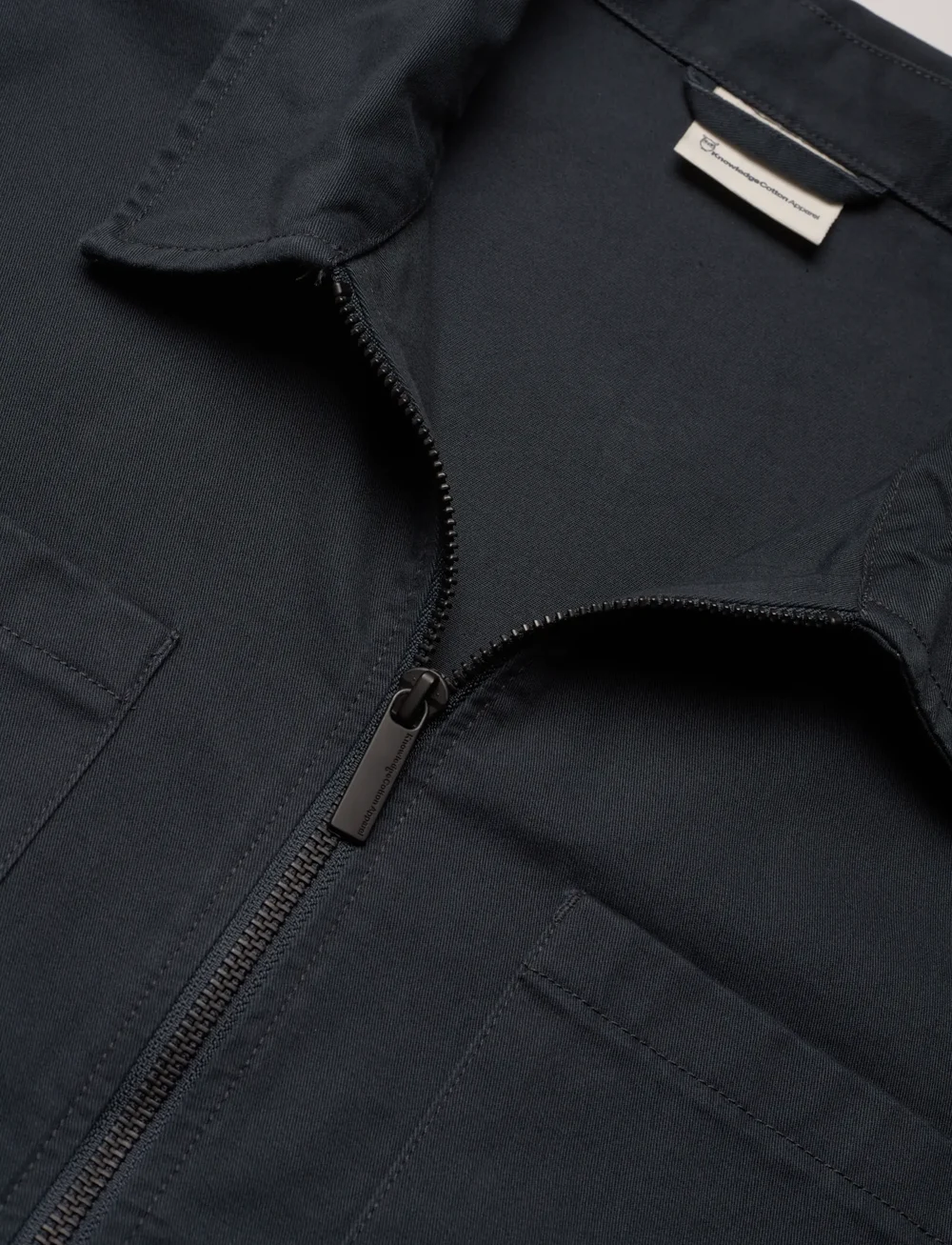 Knowledge Cotton Apparel - Twill zip overshirt - pealissärgid - total eclipse - 2