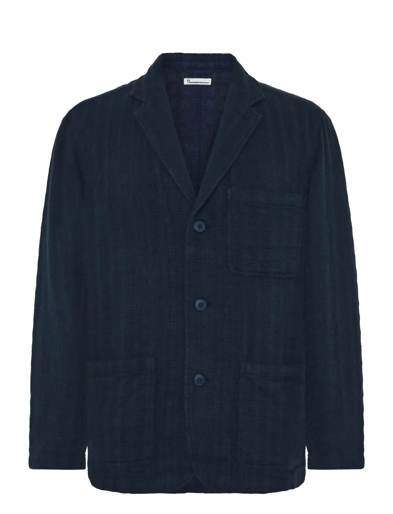 Knowledge Cotton Apparel Structure Blazer, M, Marineblau - Single Breasted Männerswear