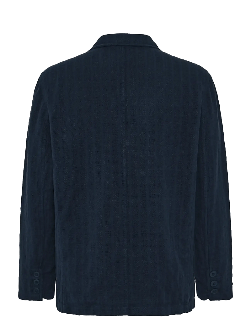Knowledge Cotton Apparel - Structure blazer - enkeltradede blazere - night sky - 1