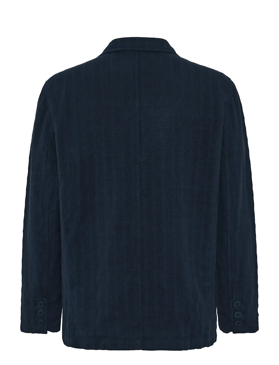 Knowledge Cotton Apparel - Structure blazer - Ühe rinnatisega pintsakud - night sky - 1