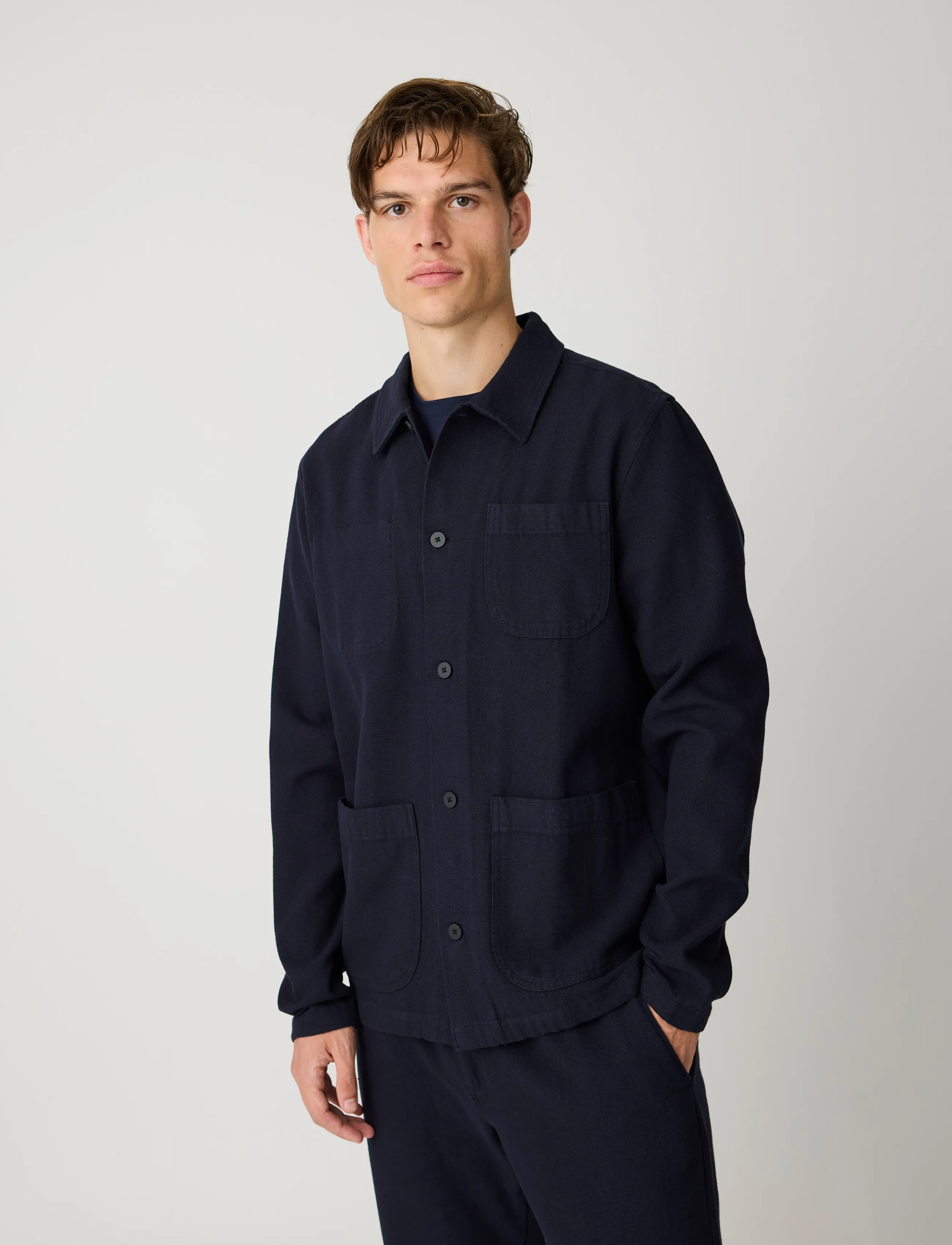 Knowledge Cotton Apparel - Canvas overshirt - herbstjacken - night sky - 0