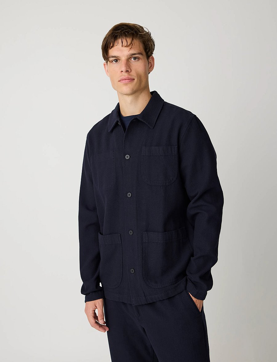 Knowledge Cotton Apparel - Canvas overshirt - herbstjacken - night sky - 0