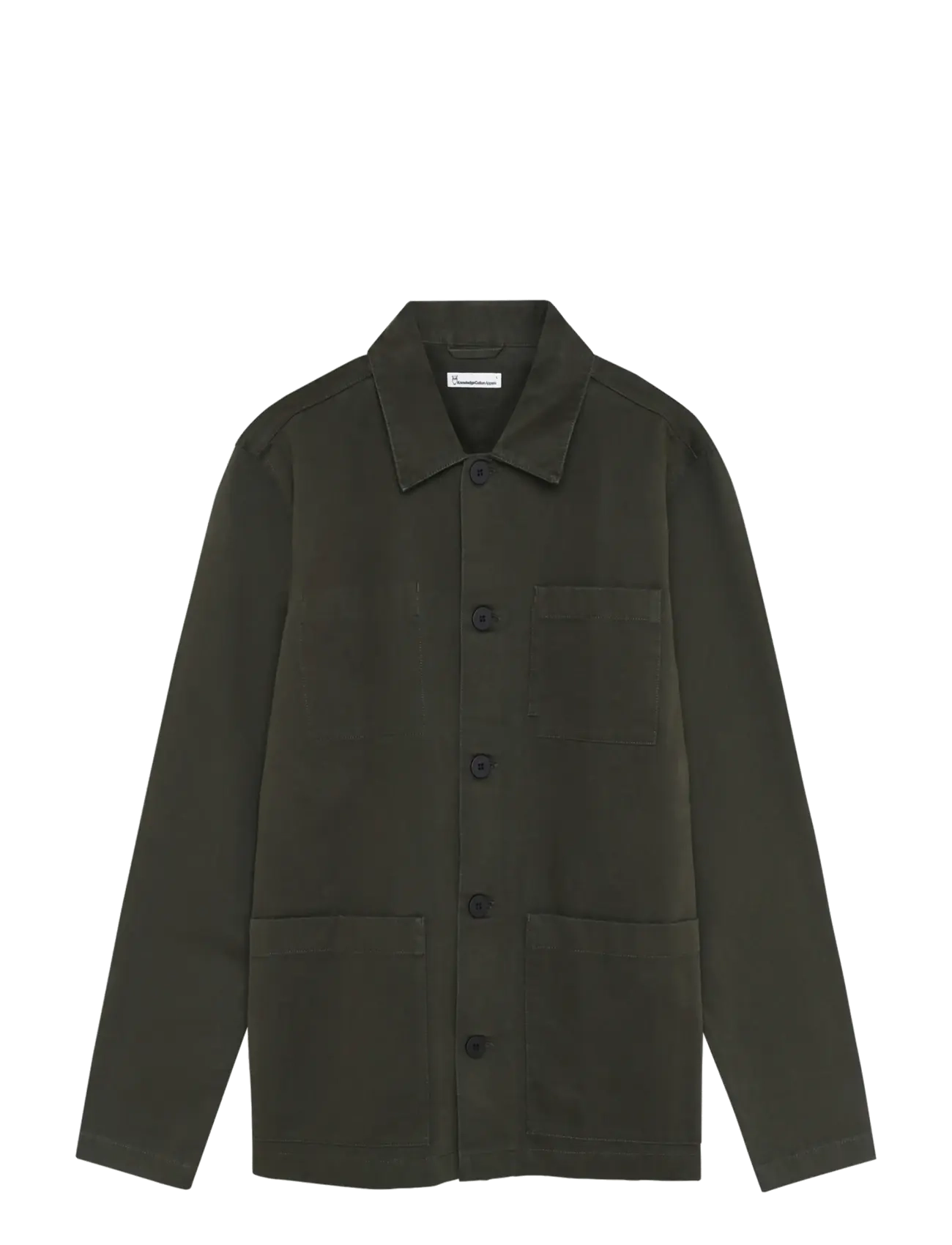 Knowledge Cotton Apparel Twill core overshirt - Kläder - FORREST NIGHT / green