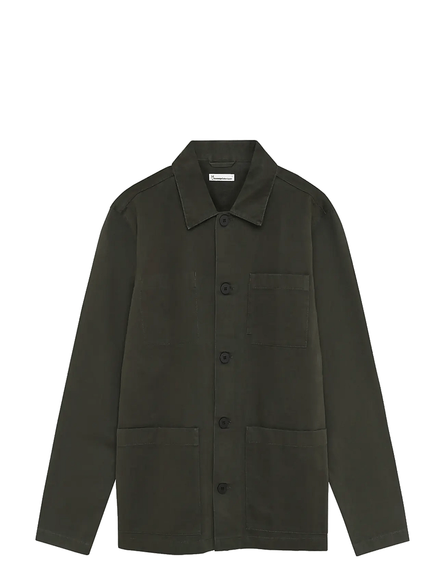 Knowledge Cotton Apparel - Twill core overshirt - shoppa efter tillfälle - forrest night - 0