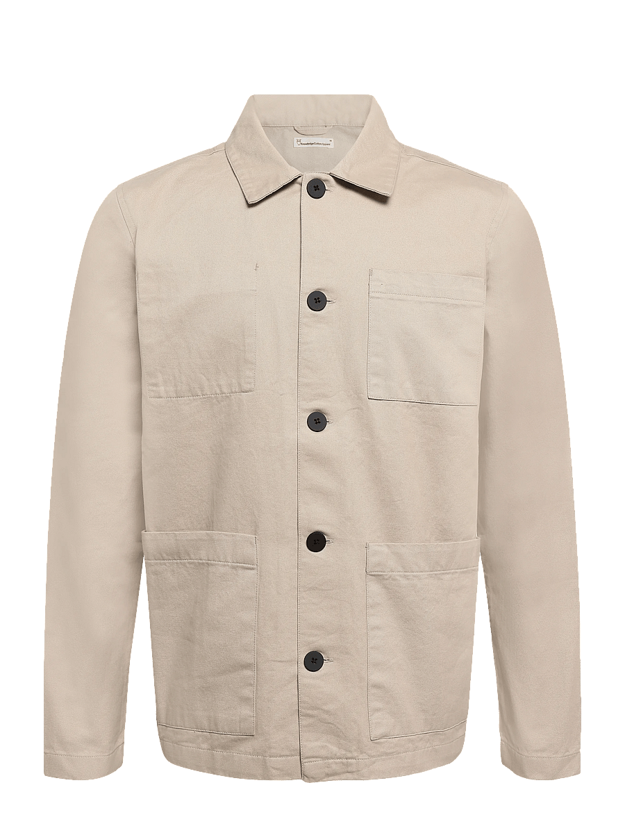 Knowledge Cotton Apparel - Twill core overshirt - shop efter anledning - light feather gray - 0