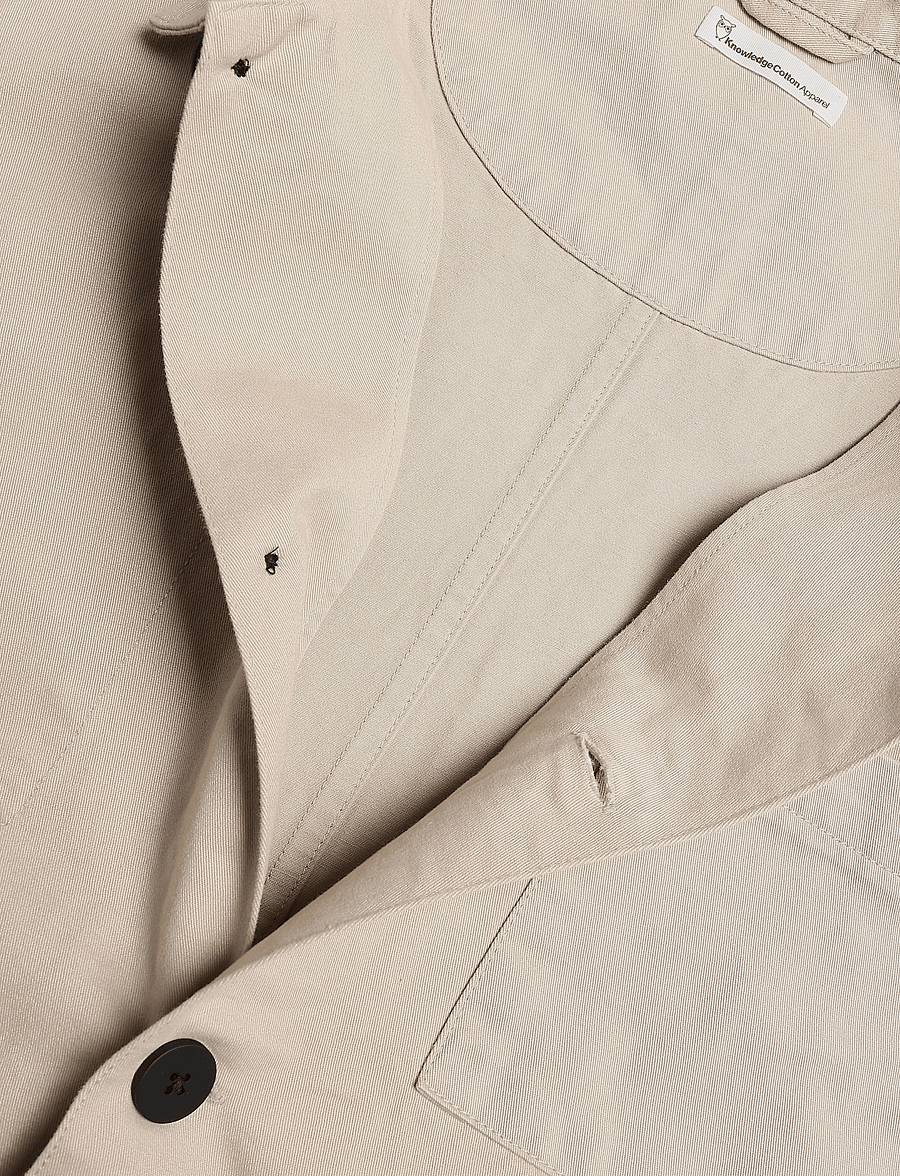 Knowledge Cotton Apparel - Twill core overshirt - shop efter anledning - light feather gray - 2