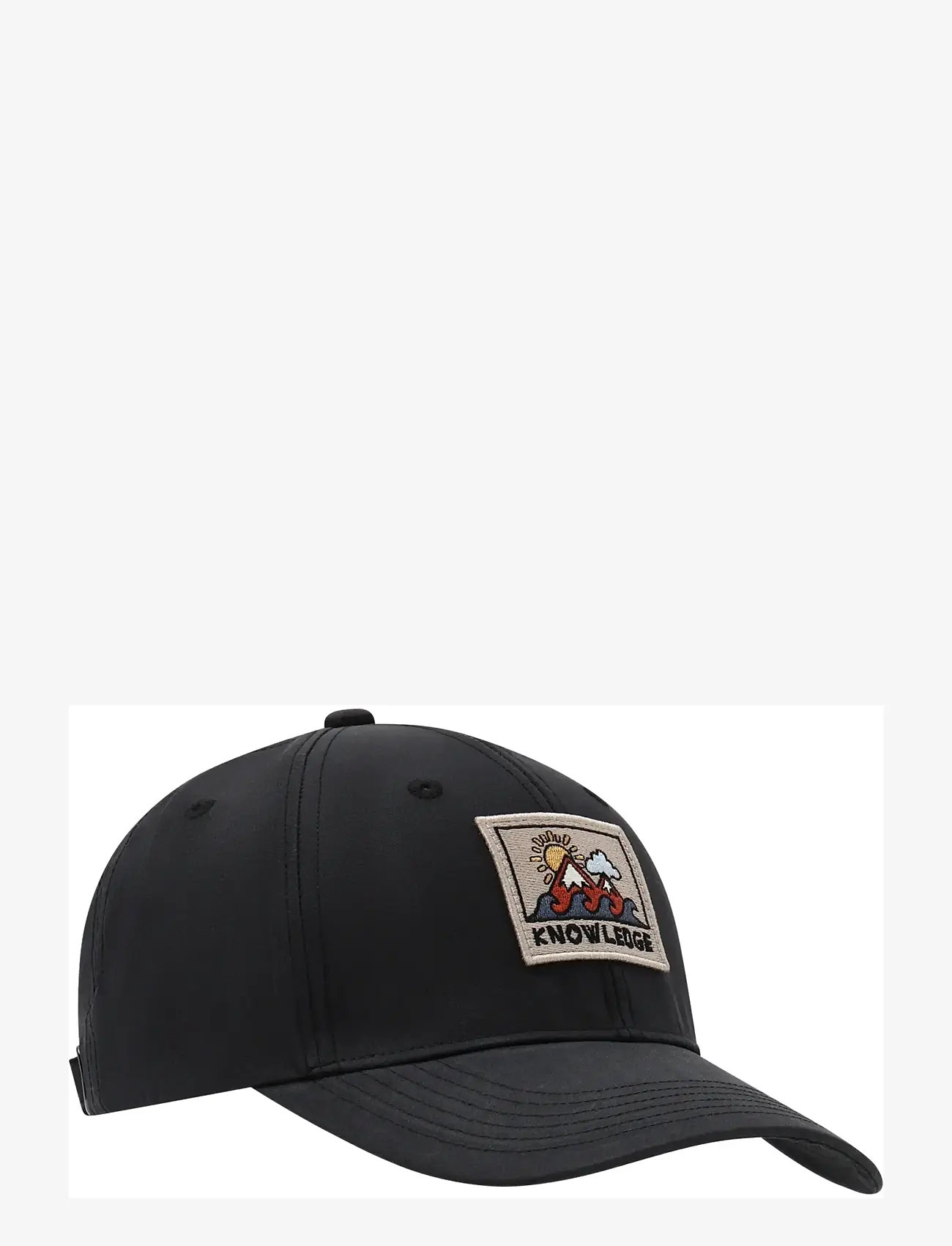 Knowledge Cotton Apparel - Vent canvas 200 badge cap - kasketter - black jet - 0