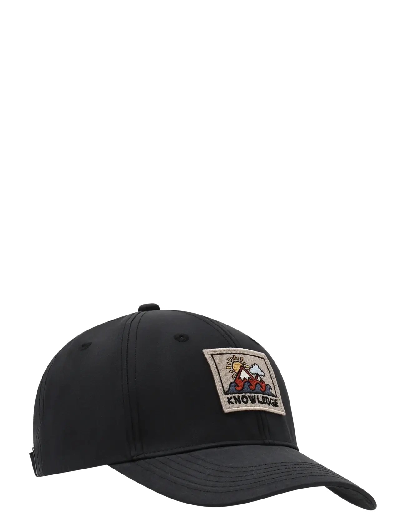 Knowledge Cotton Apparel Vent canvas 200 badge cap - Knowledge Cotton Apparel - BLACK JET / black