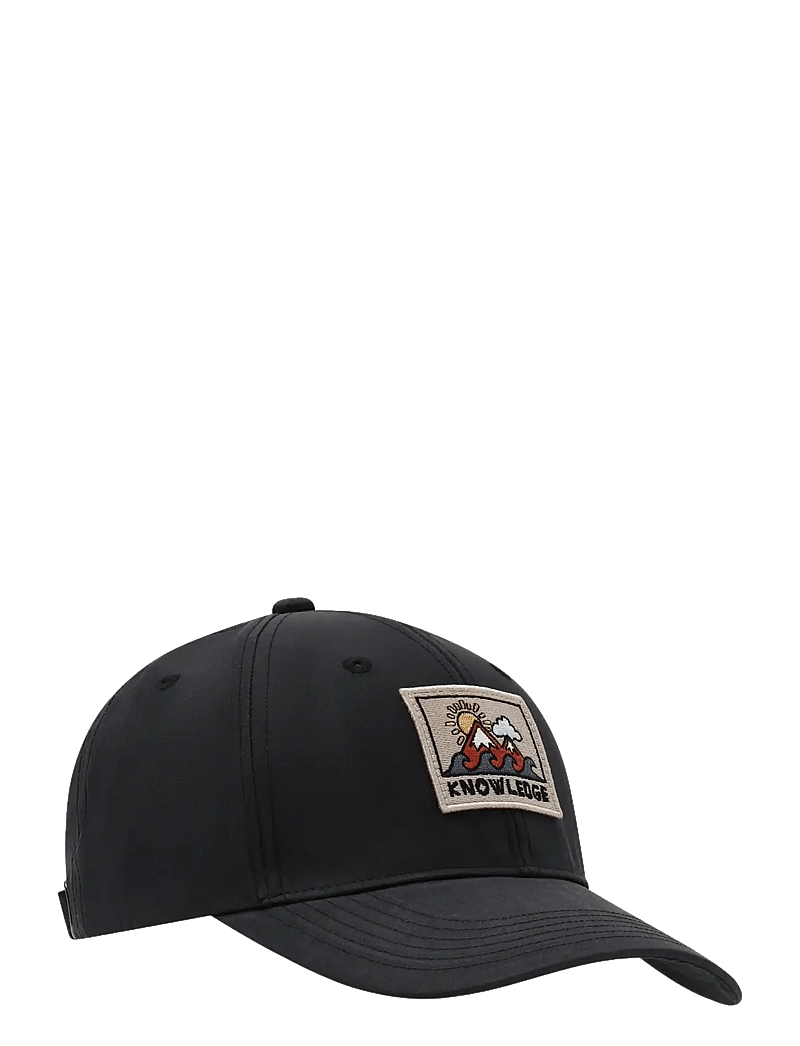Knowledge Cotton Apparel - Vent canvas 200 badge cap - kasketter - black jet - 0
