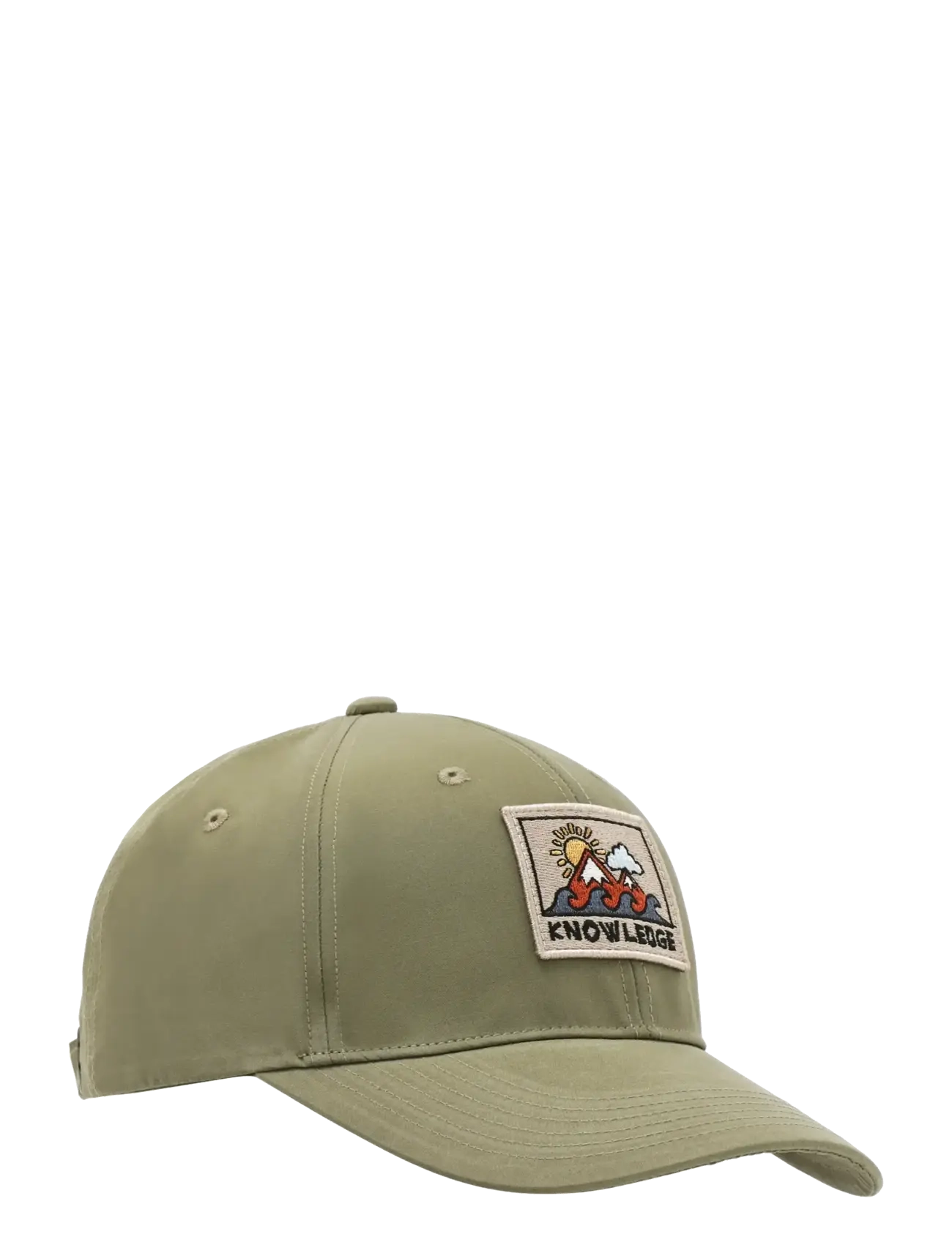 Knowledge Cotton Apparel Vent Canvas 200 Badge Cap, One Size, Headwear, Khakigrün - Caps, Männerswear