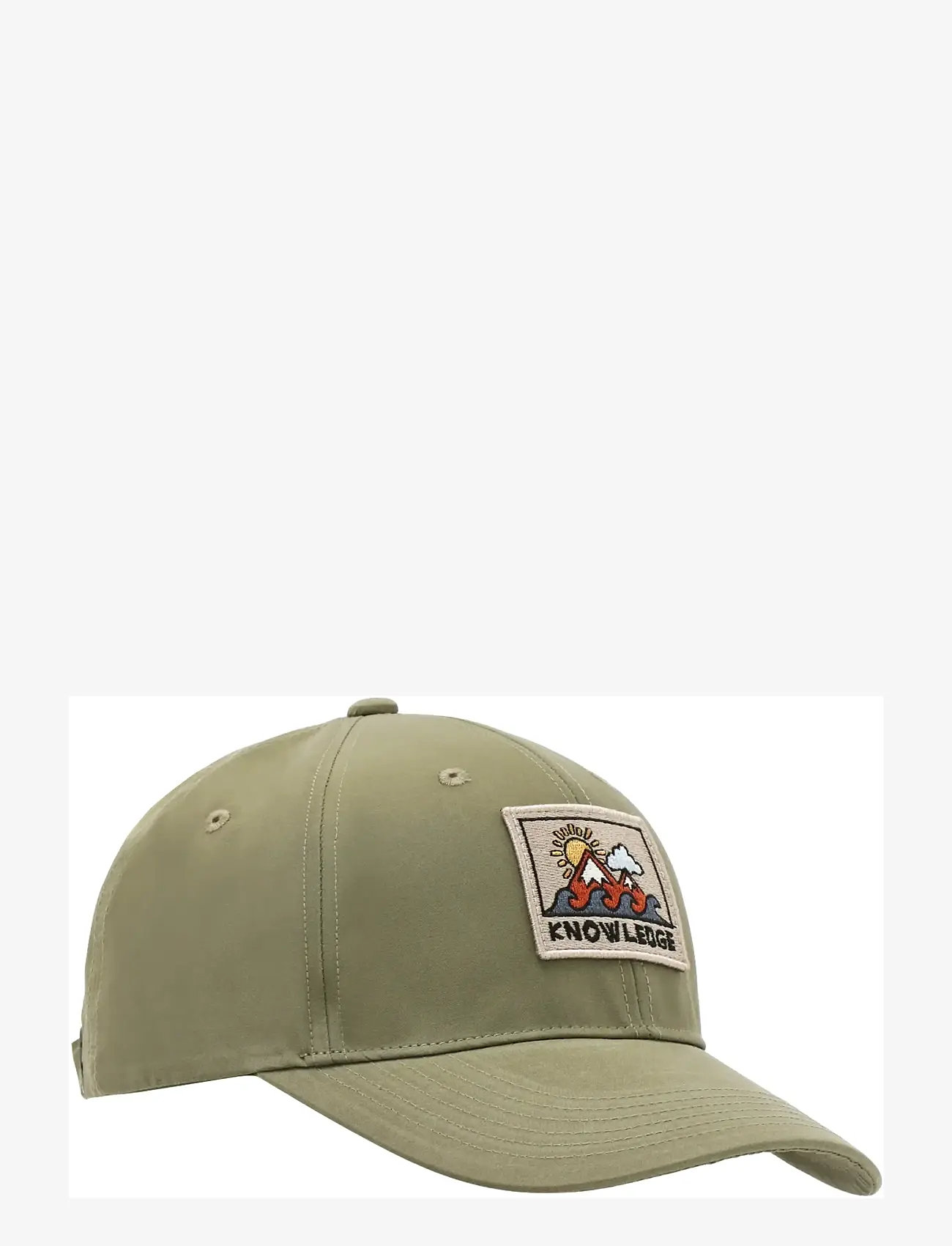 Knowledge Cotton Apparel - Vent canvas 200 badge cap - laveste priser - burned olive - 0