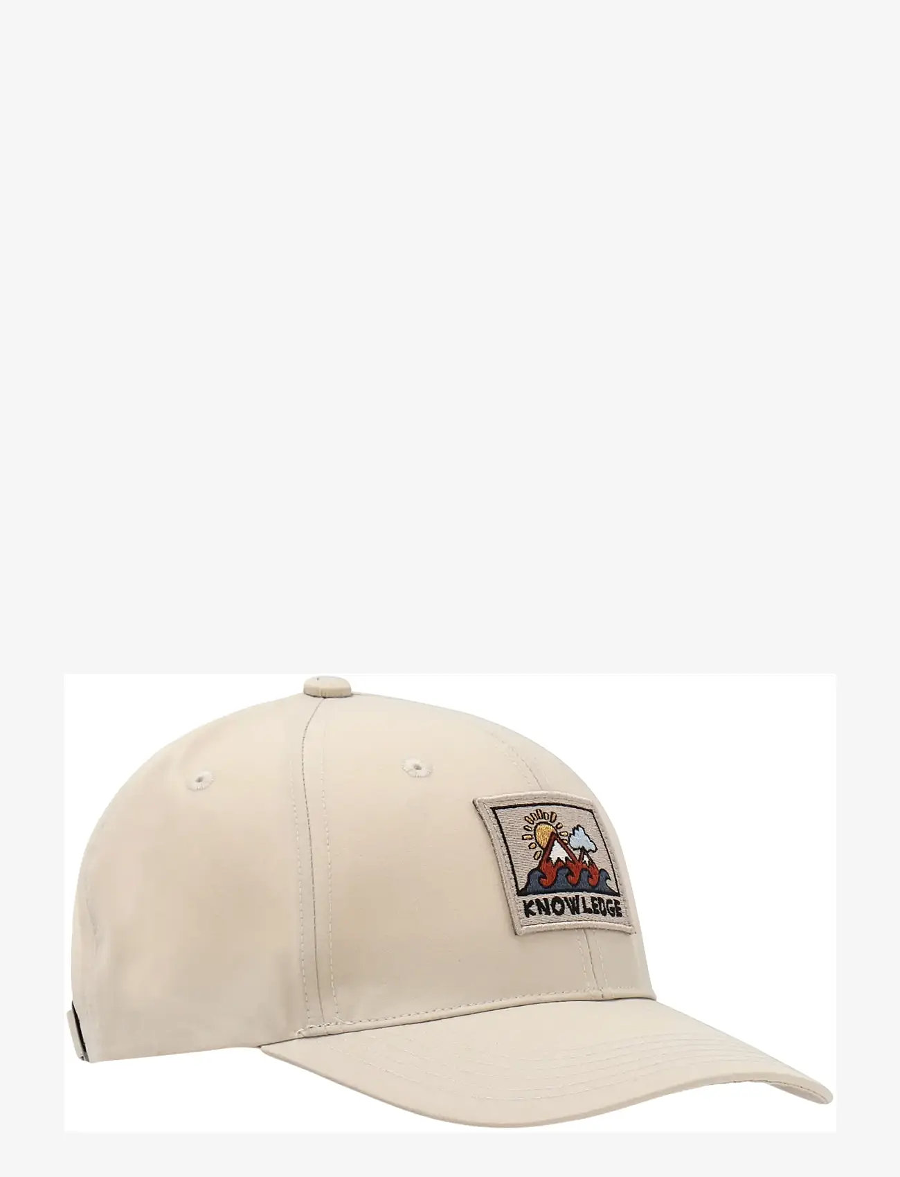 Knowledge Cotton Apparel - Vent canvas 200 badge cap - kepsar - light feather gray - 1