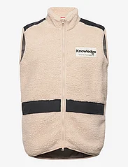 Knowledge Cotton Apparel - Teddy fleece hood vest with rib sto - mid layer jackets - item color - 0