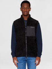 Knowledge Cotton Apparel - Teddy fleece vest - GRS/Vegan - sweatshirts - black jet - 2