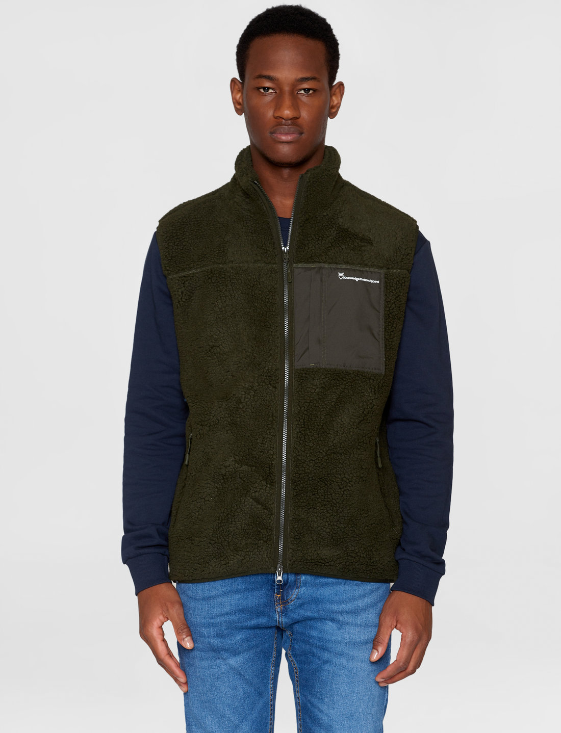 Knowledge Cotton Apparel Teddy Fleece Vest - Grs/vegan - Mid layer jackets  