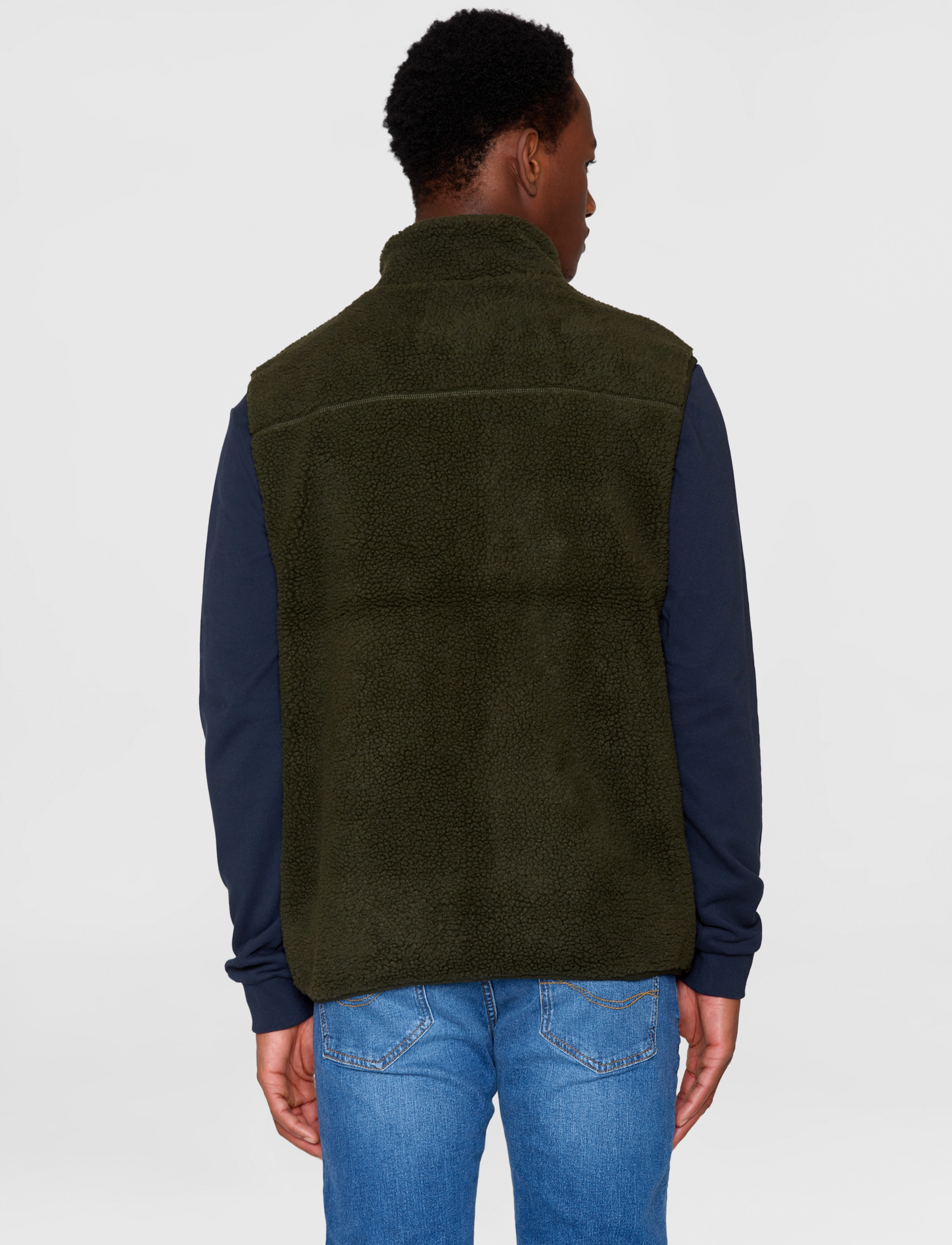 Knowledge Cotton Apparel - Teddy fleece vest - GRS/Vegan - forrest night - 3