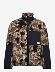 Oversized jaquard sherpa jacket - G - BROWN