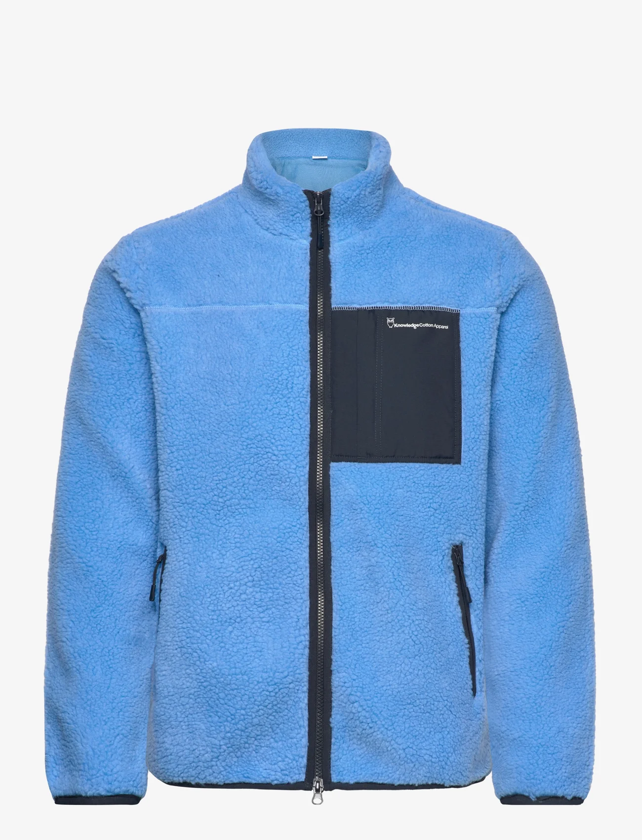 Knowledge Cotton Apparel - Teddy fleece zip sweat - GRS/Vegan - sweatshirts - azure blue - 0