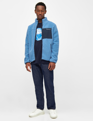 Knowledge Cotton Apparel - Teddy fleece zip sweat - GRS/Vegan - sweatshirts - azure blue - 4