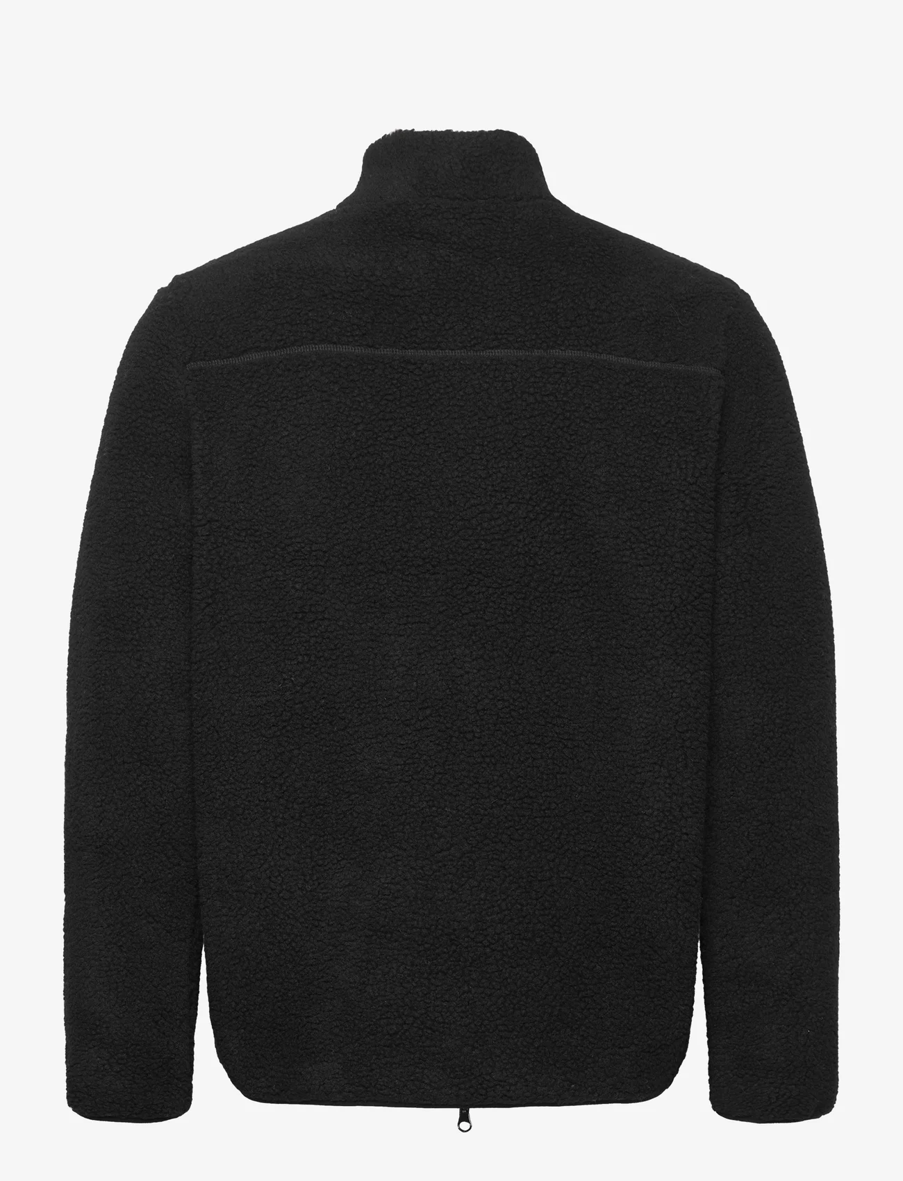 Knowledge Cotton Apparel - Teddy fleece zip sweat - GRS/Vegan - sporta džemperi - black jet - 1