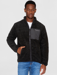 Knowledge Cotton Apparel - Teddy fleece zip sweat - GRS/Vegan - sweatshirts - black jet - 2