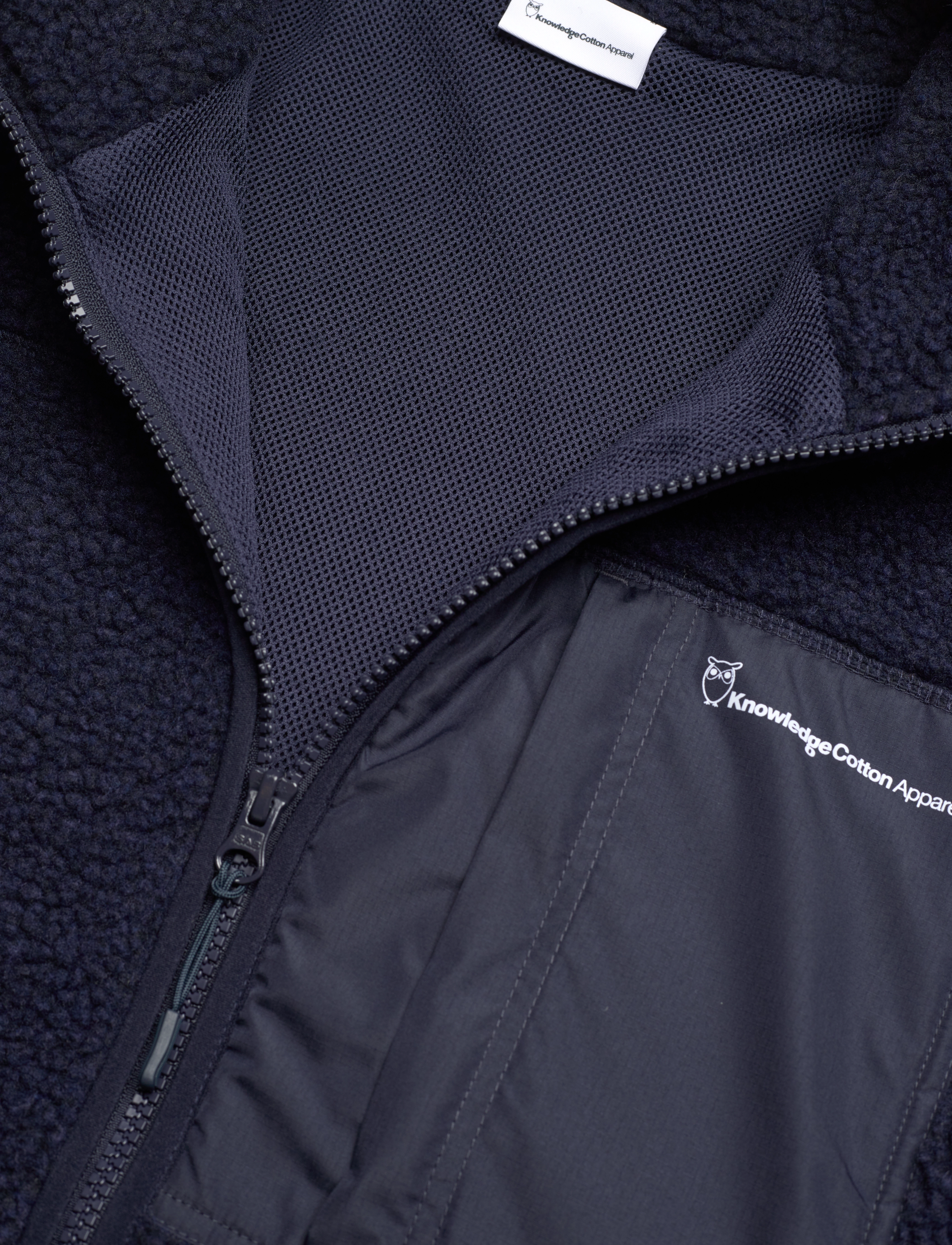 Knowledge Cotton Apparel - Teddy fleece zip sweat - GRS/Vegan - night sky - 2