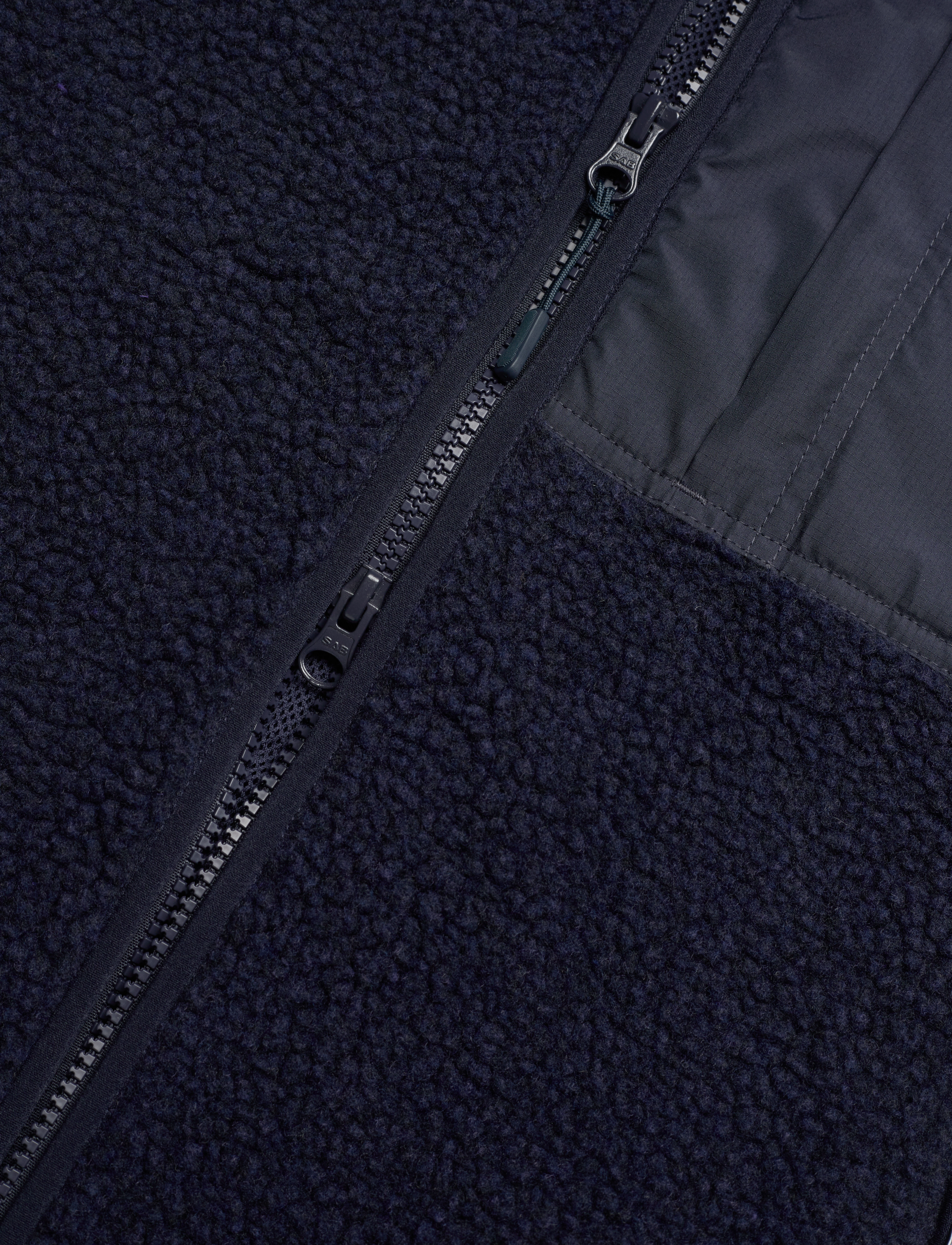 Knowledge Cotton Apparel - Teddy fleece zip sweat - GRS/Vegan - night sky - 3