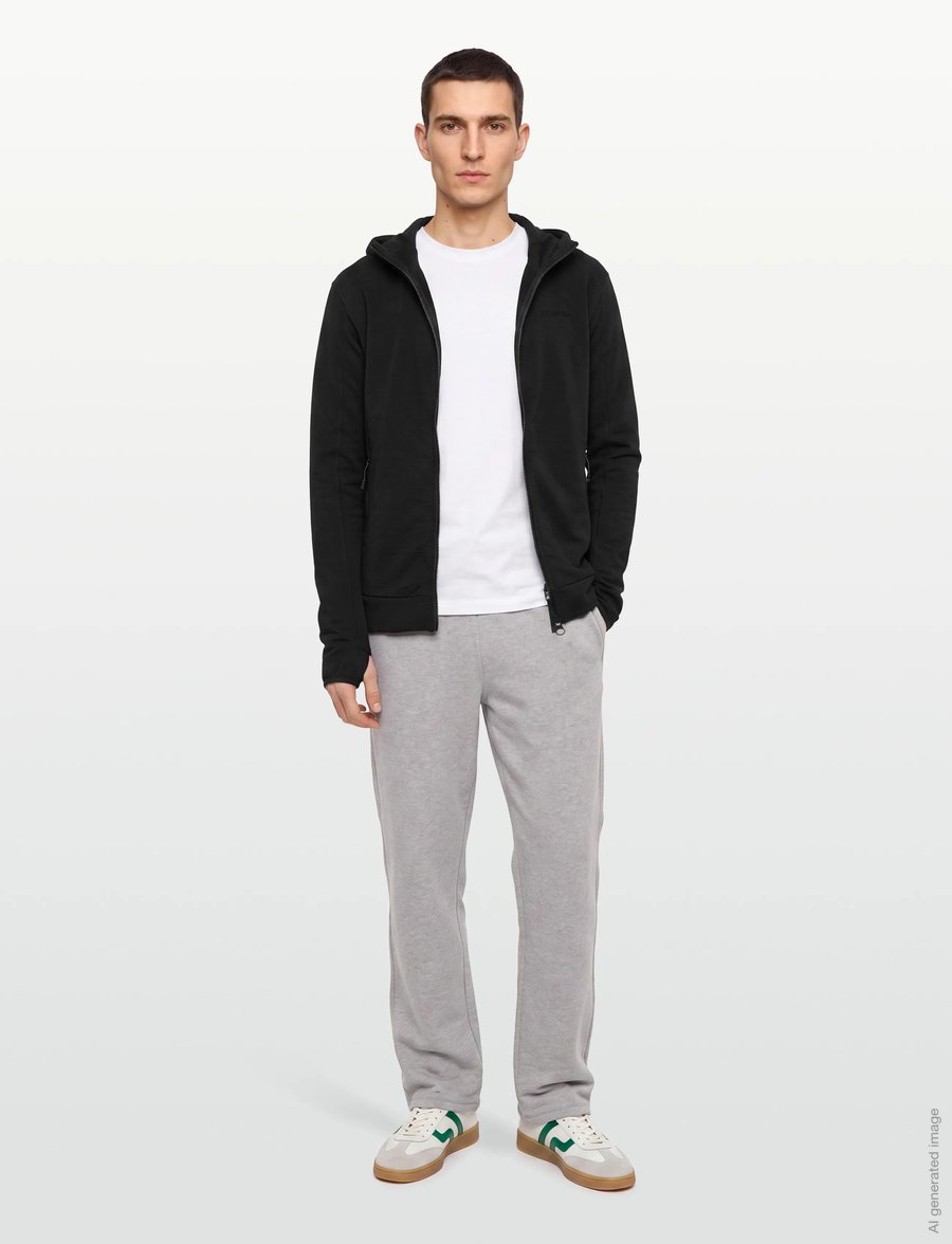 Knowledge Cotton Apparel - Dynamic wool fleece hoodie - fleece-pullover - black jet - 0