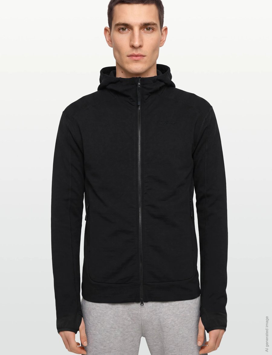 Knowledge Cotton Apparel - Dynamic wool fleece hoodie - fleece-pullover - black jet - 3