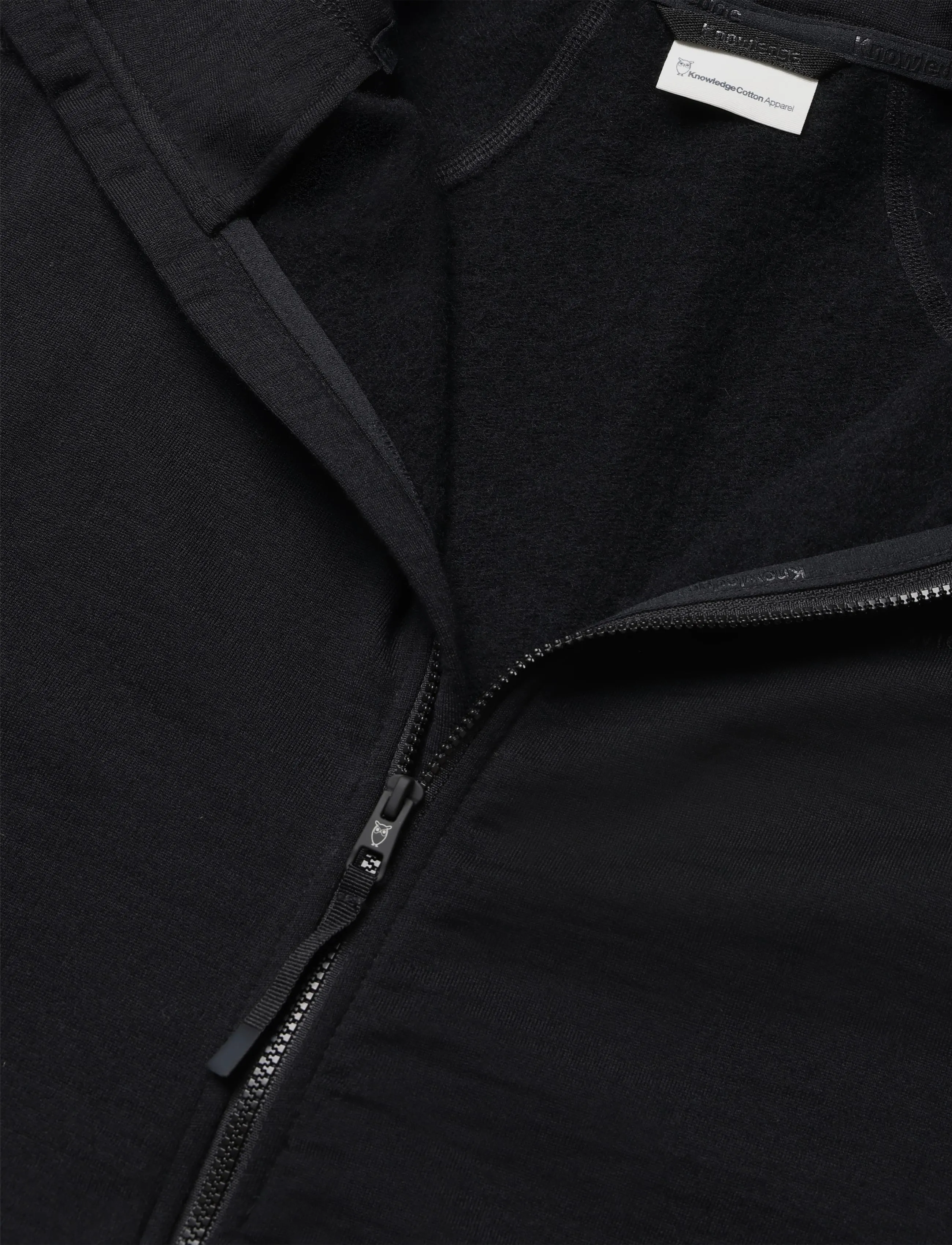 Knowledge Cotton Apparel - Dynamic wool fleece hoodie - sweatshirts - black jet - 2