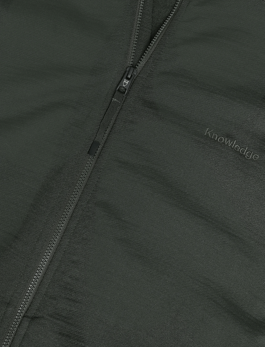 Knowledge Cotton Apparel - Dynamic wool fleece hoodie - teddy-pusad - forest night - 3