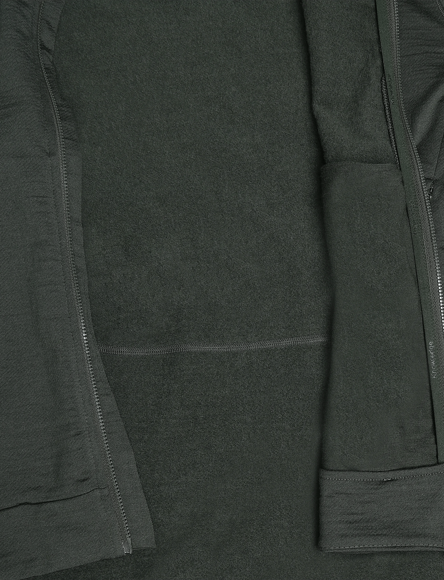 Knowledge Cotton Apparel - Dynamic wool fleece hoodie - teddy-pusad - forest night - 4