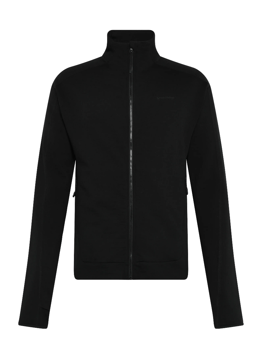Knowledge Cotton Apparel - Dynamic wool fleece full zip - frühlingsjacken - black jet - 0
