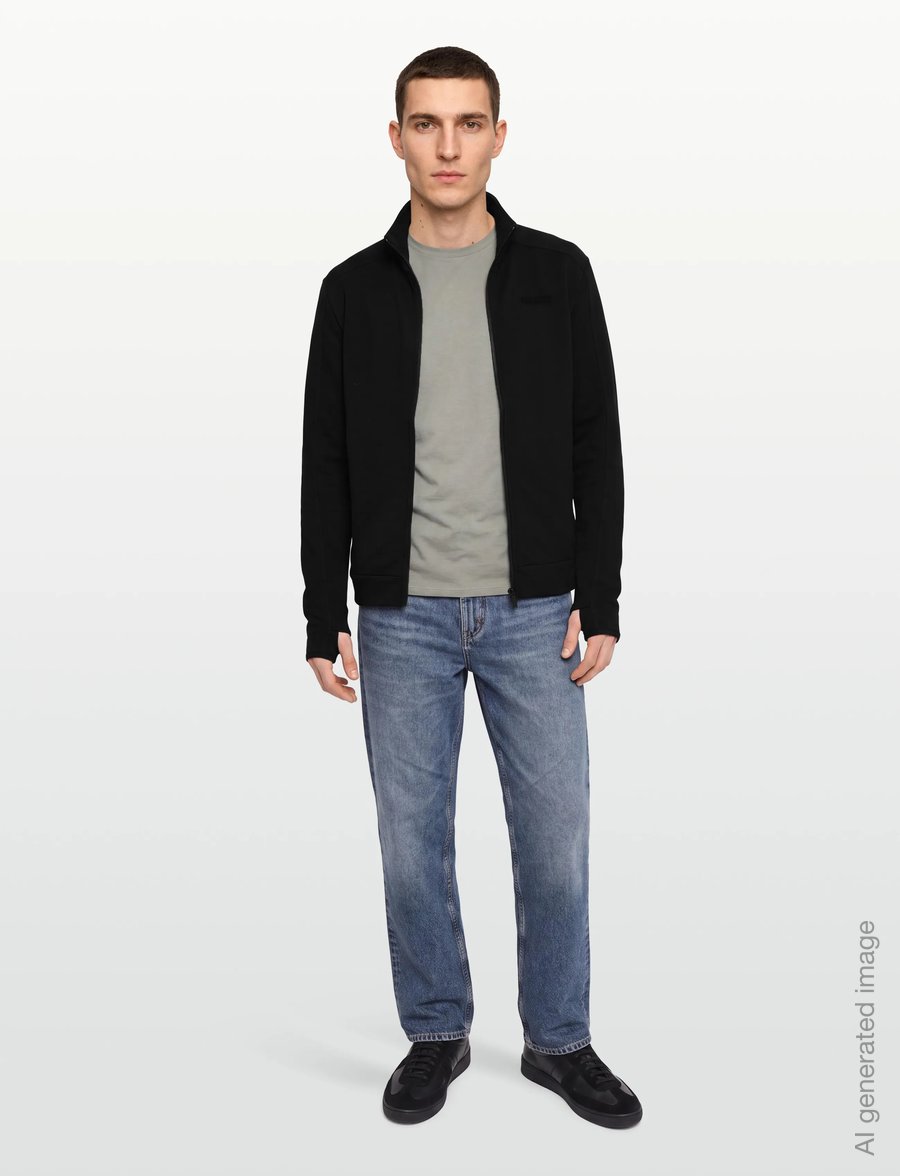 Knowledge Cotton Apparel - Dynamic wool fleece full zip - herbstjacken - black jet - 0