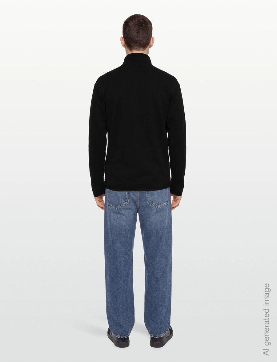 Knowledge Cotton Apparel - Dynamic wool fleece full zip - herbstjacken - black jet - 4