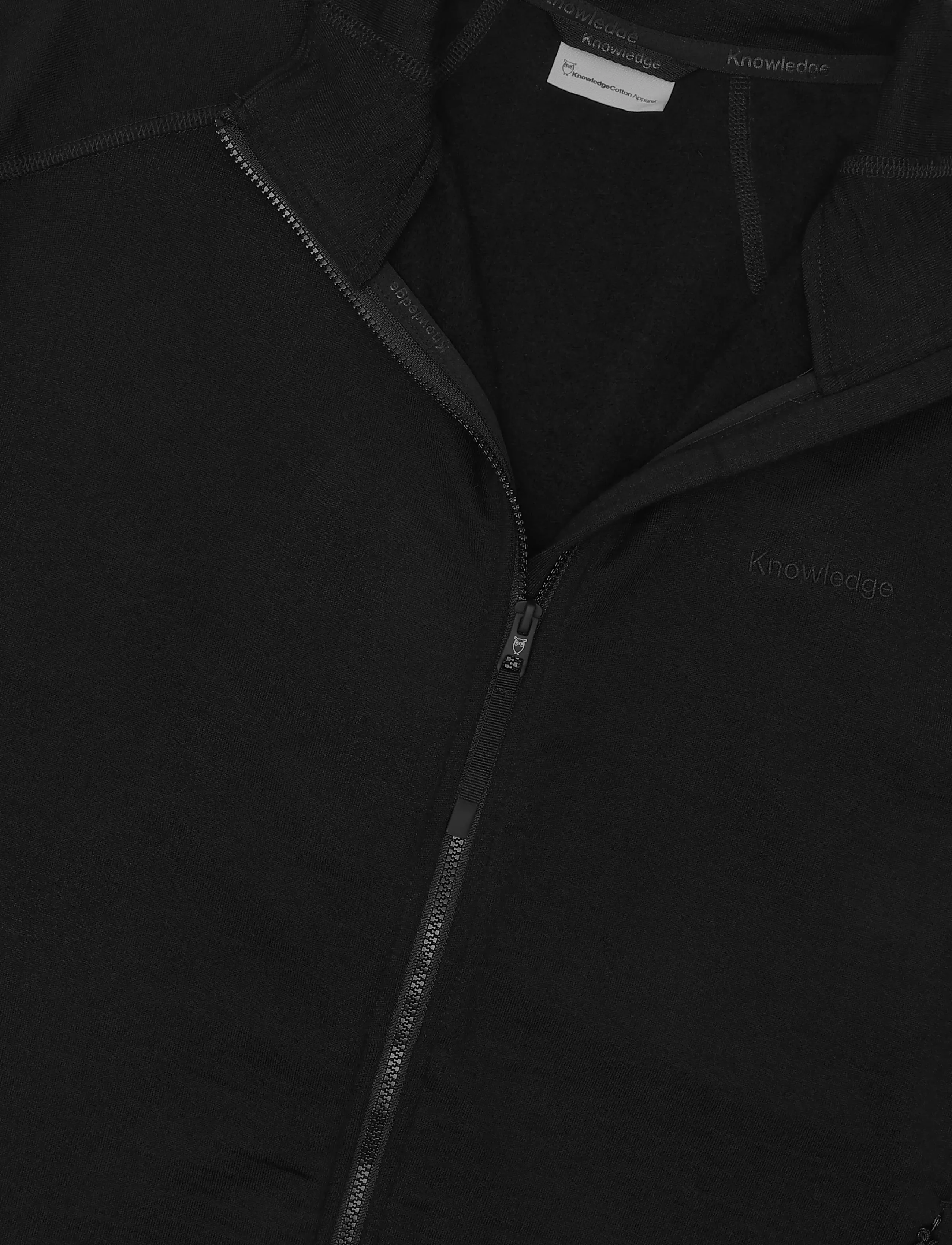 Knowledge Cotton Apparel - Dynamic wool fleece full zip - frühlingsjacken - black jet - 2