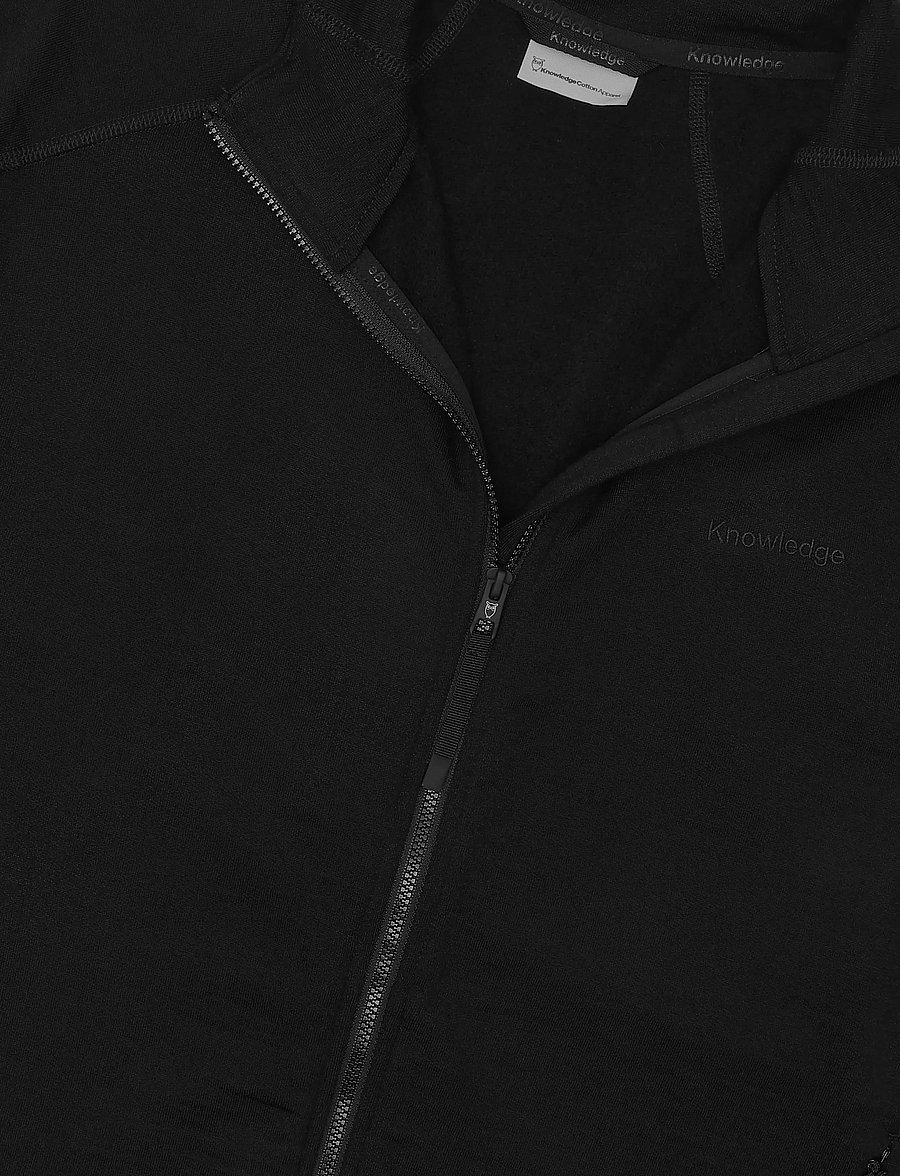 Knowledge Cotton Apparel - Dynamic wool fleece full zip - frühlingsjacken - black jet - 2