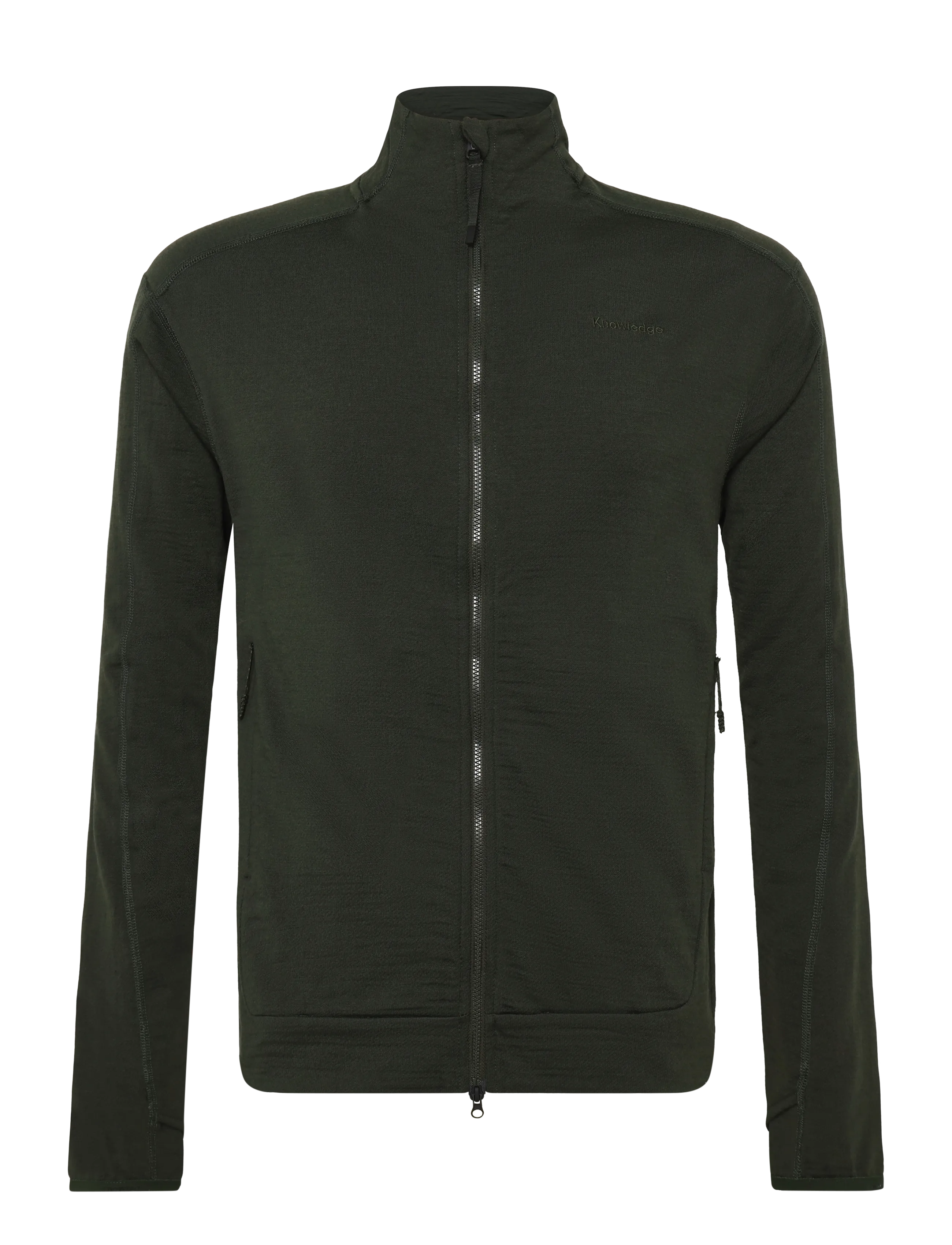 Knowledge Cotton Apparel Dynamic wool fleece full zip - Uldjakker - FOREST NIGHT / black