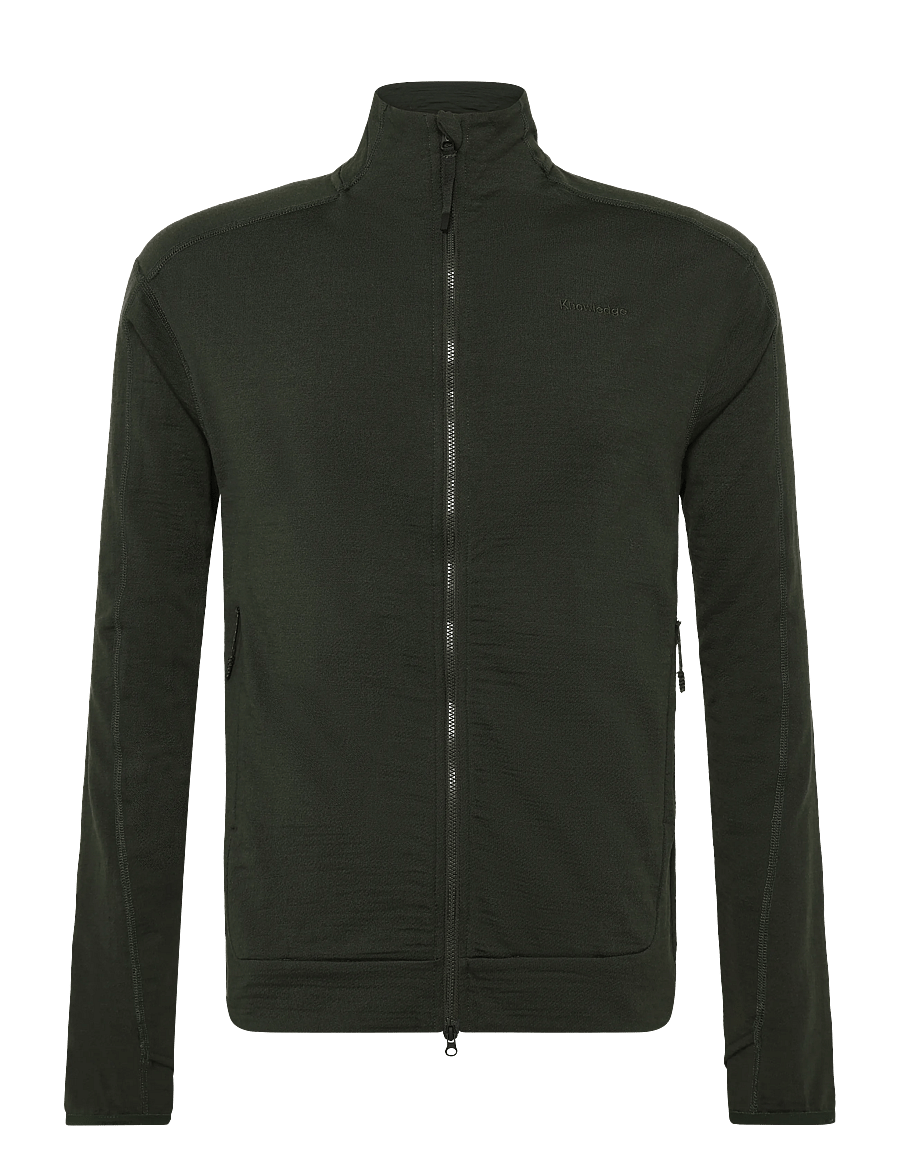 Knowledge Cotton Apparel - Dynamic wool fleece full zip - frühlingsjacken - forest night - 0