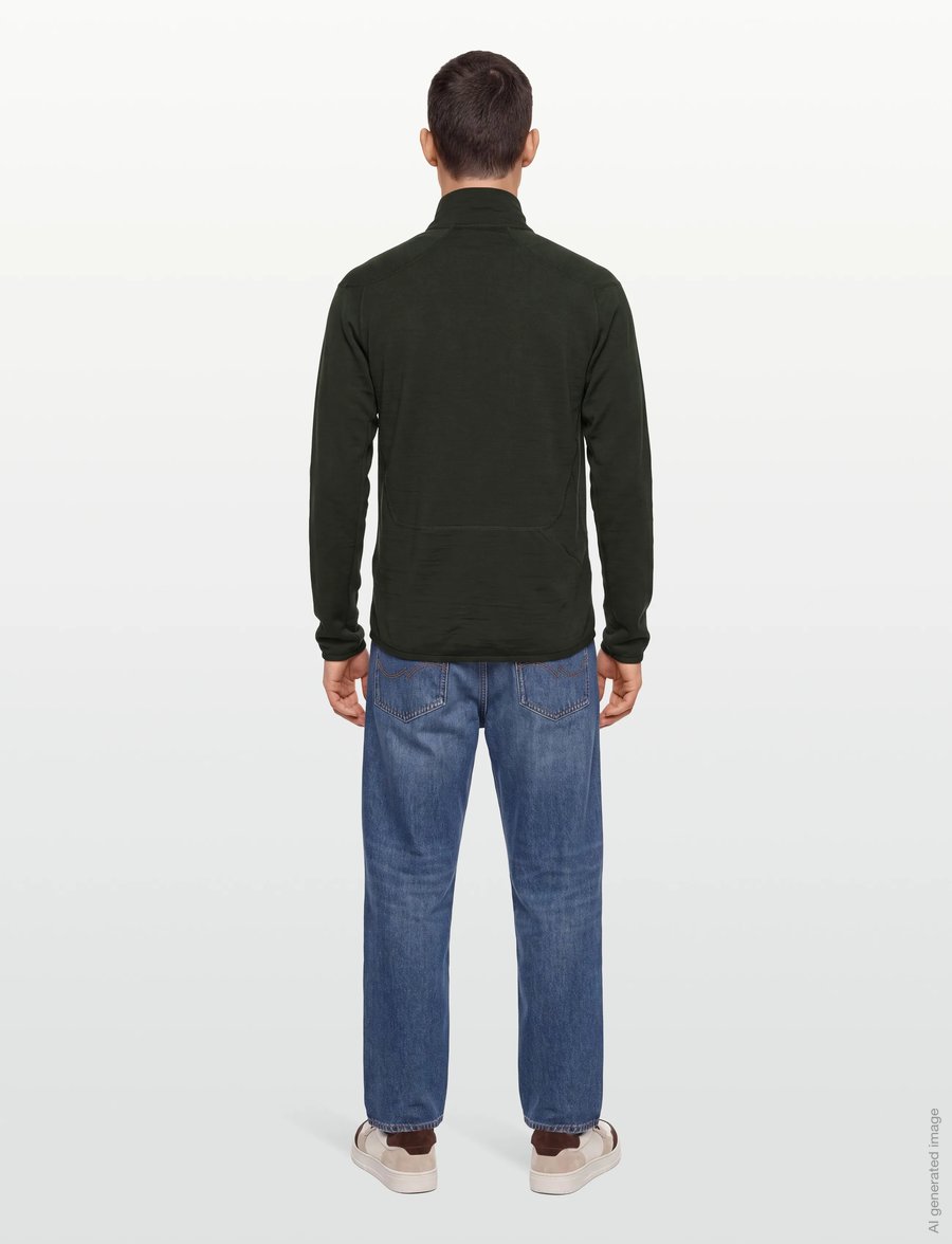 Knowledge Cotton Apparel - Dynamic wool fleece full zip - frühlingsjacken - forest night - 4