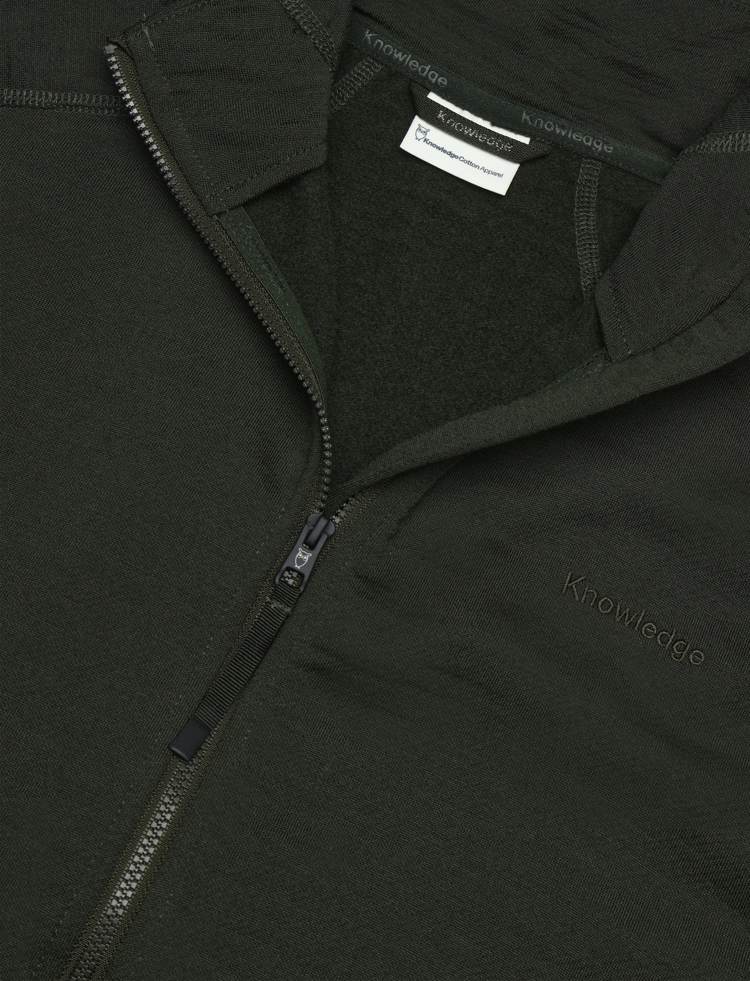 Knowledge Cotton Apparel - Dynamic wool fleece full zip - forest night - 2