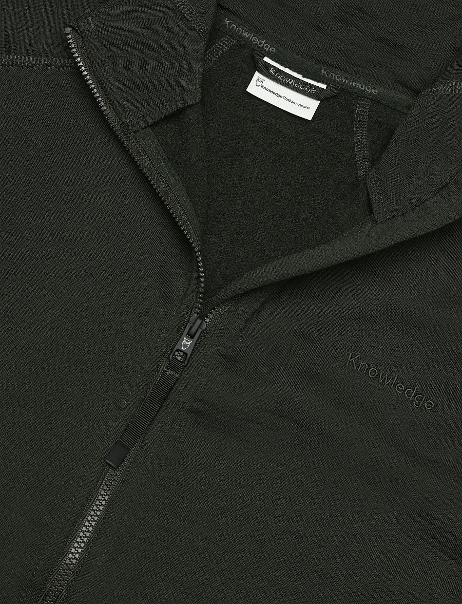 Knowledge Cotton Apparel - Dynamic wool fleece full zip - frühlingsjacken - forest night - 2