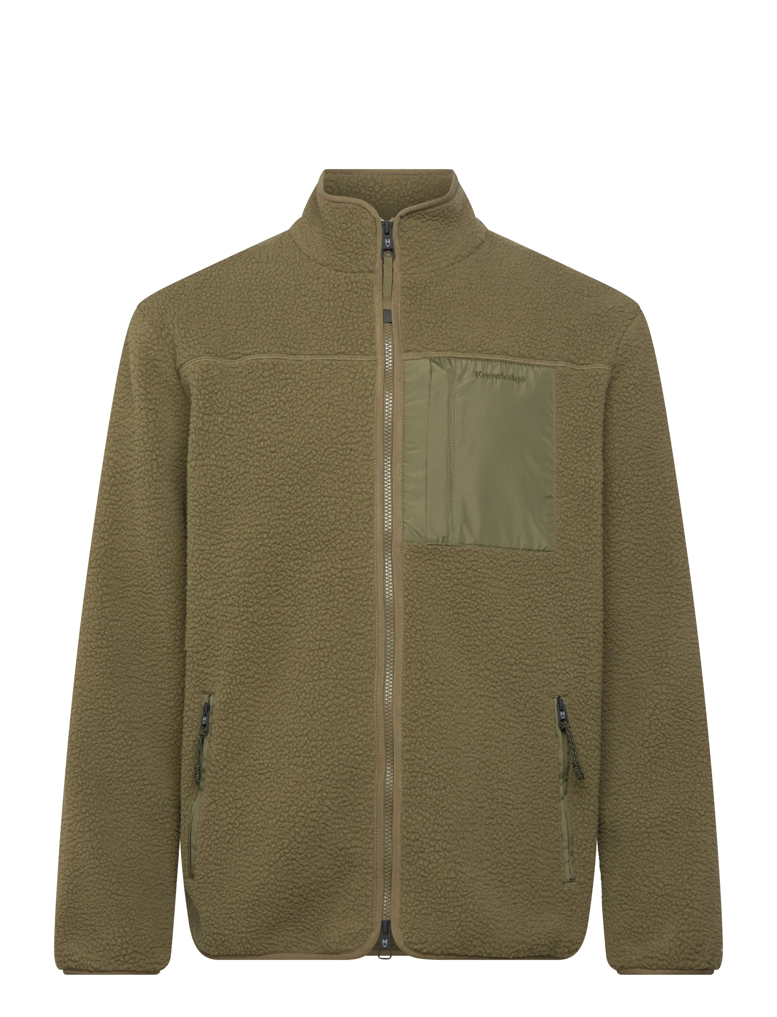 Knowledge Cotton Apparel Loose Fit Zip Fleece - GRS/Vegan - Sweatshirts - BURNED OLIVE / khaki/green