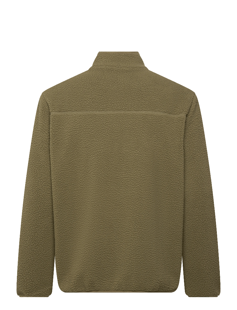 Knowledge Cotton Apparel - Loose Fit Zip Fleece - GRS/Vegan - teddytröjor - burned olive - 1
